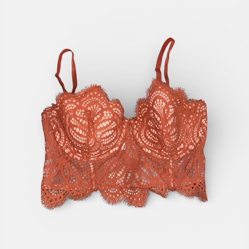 Victoria’s Secret Burnt Orange Lace Eyelet Bralette